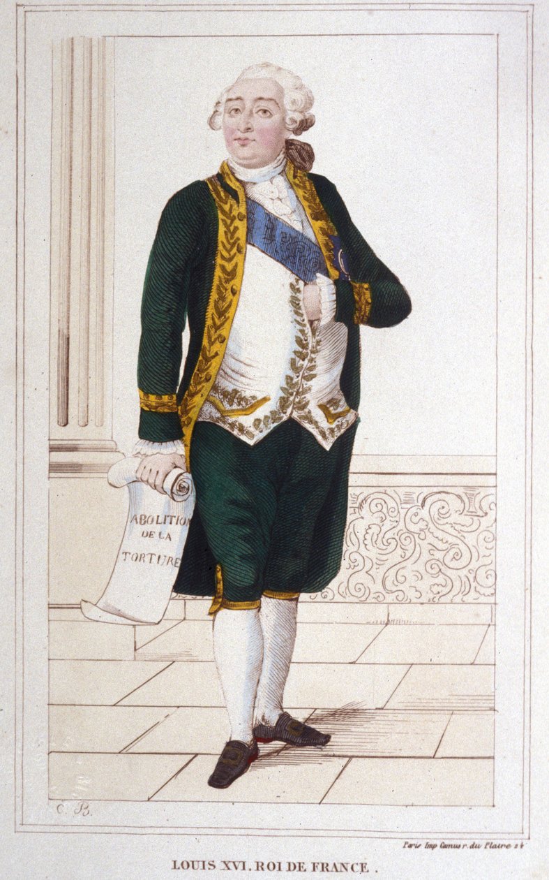 Portræt af Ludvig XVI (1754 - 1793) Indgravering af 1830 af Unknown artist
