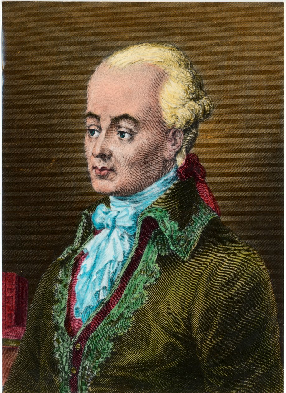Portræt af Luc de Clapiers, Marquis de Vauvenargues (1715 - 1747), fransk moralist. Indgravering af det 18. århundrede. Privat samling. af Unknown artist