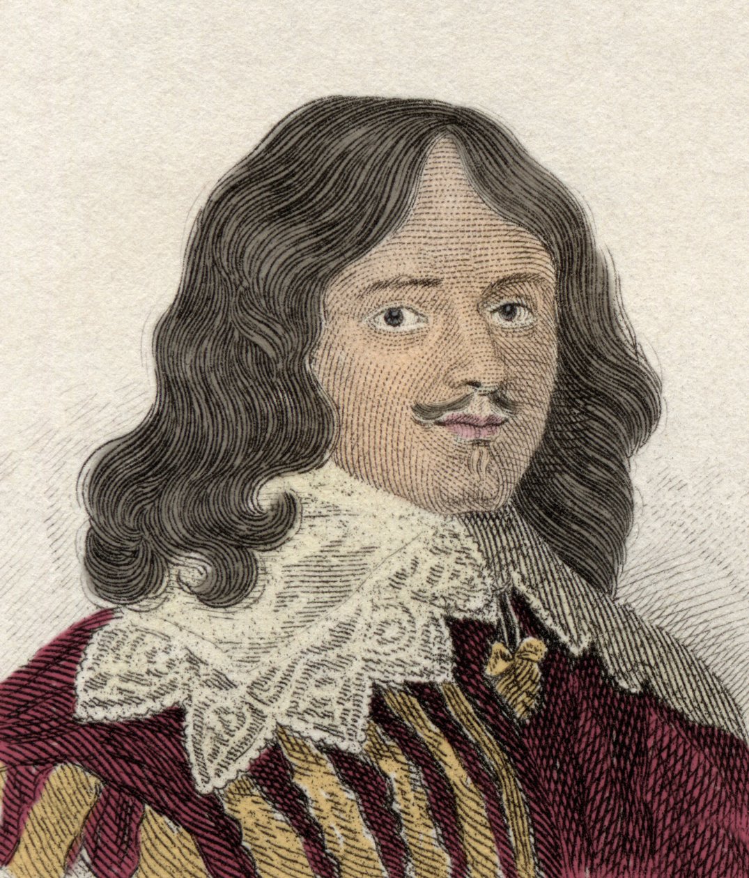 Portræt af Lucius Cary (ca. 1610-1643), 2. Viscount Falkland, politiker, militær og engelsk forfatter. Indgravering af det 19. århundrede. af Unknown artist