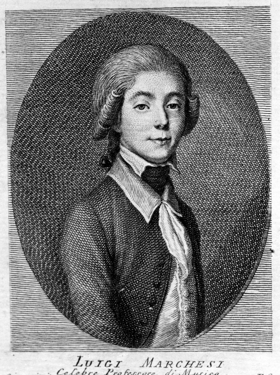 Portræt af Luigi Marchesi (1754 - 1829) italiensk kastrat. af Unknown artist