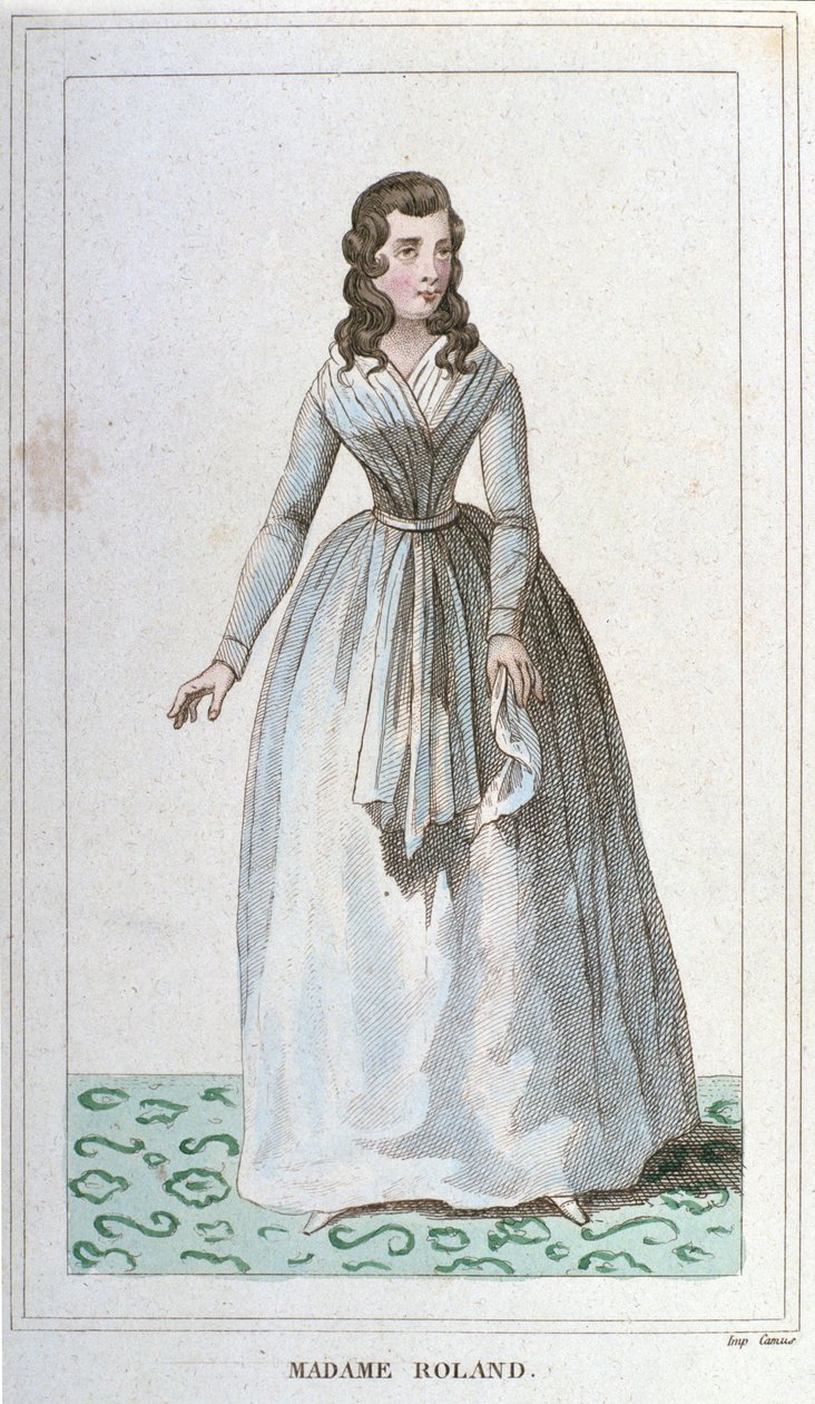 Portræt af Madame Roland fransk politiker (1754 - 1793). af Unknown artist