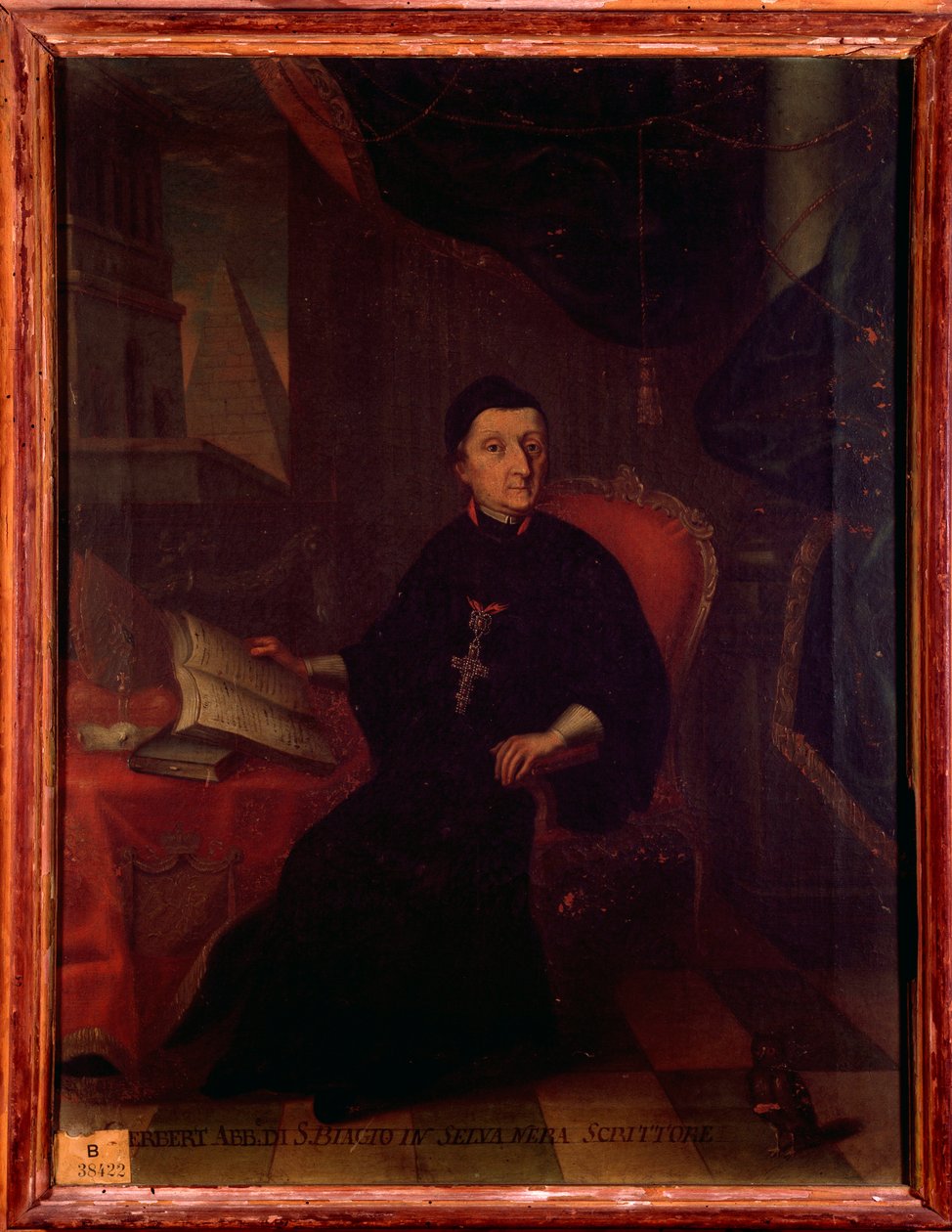 Portræt af Martin Gerbert von Hornau (1720-1793) tysk teolog, historiker og musikforfatter Anonymt maleri. 1700-tallet. Bologna, civico museo bibliografico musicale. af Unknown artist