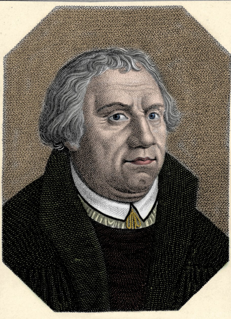 Portræt af Martin Luther (1483-1546) tysk religiøs reformator. af Unknown artist
