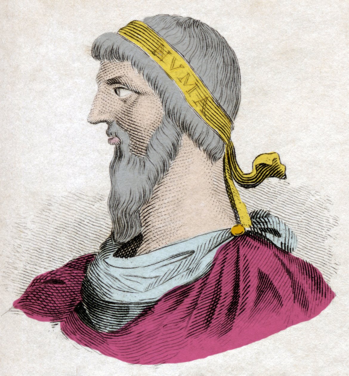 Portræt af Numa Pompilius, den anden legendariske konge af Rom. af Unknown artist