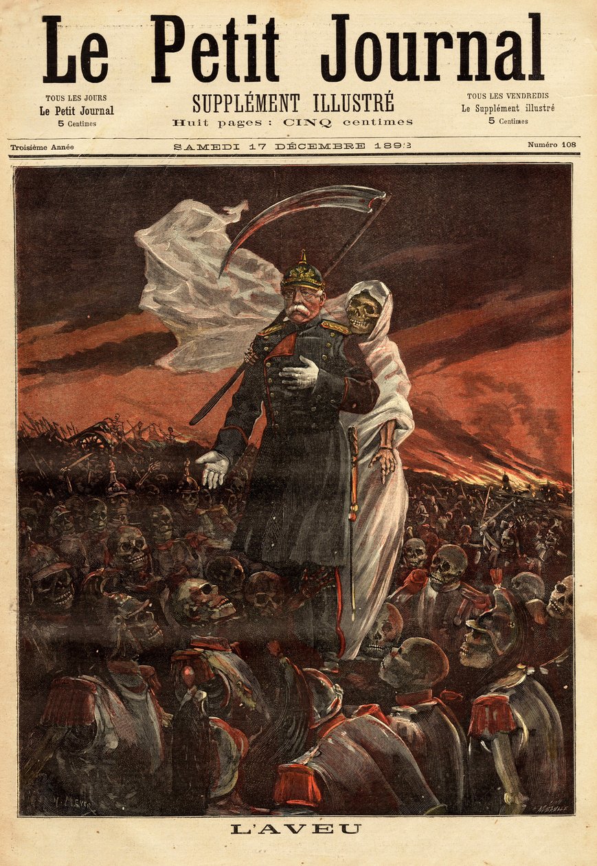 Portræt af Otto von Bismarck (1815-1890) kansler i Kongeriget Preussen (1862-1890), han forenede Tyskland ved en række krige og blev den første kansler (1871-1890) i det tyske imperium. Han er repræsenteret i denne sammensætning af Henri Meyer, netop af Unknown artist