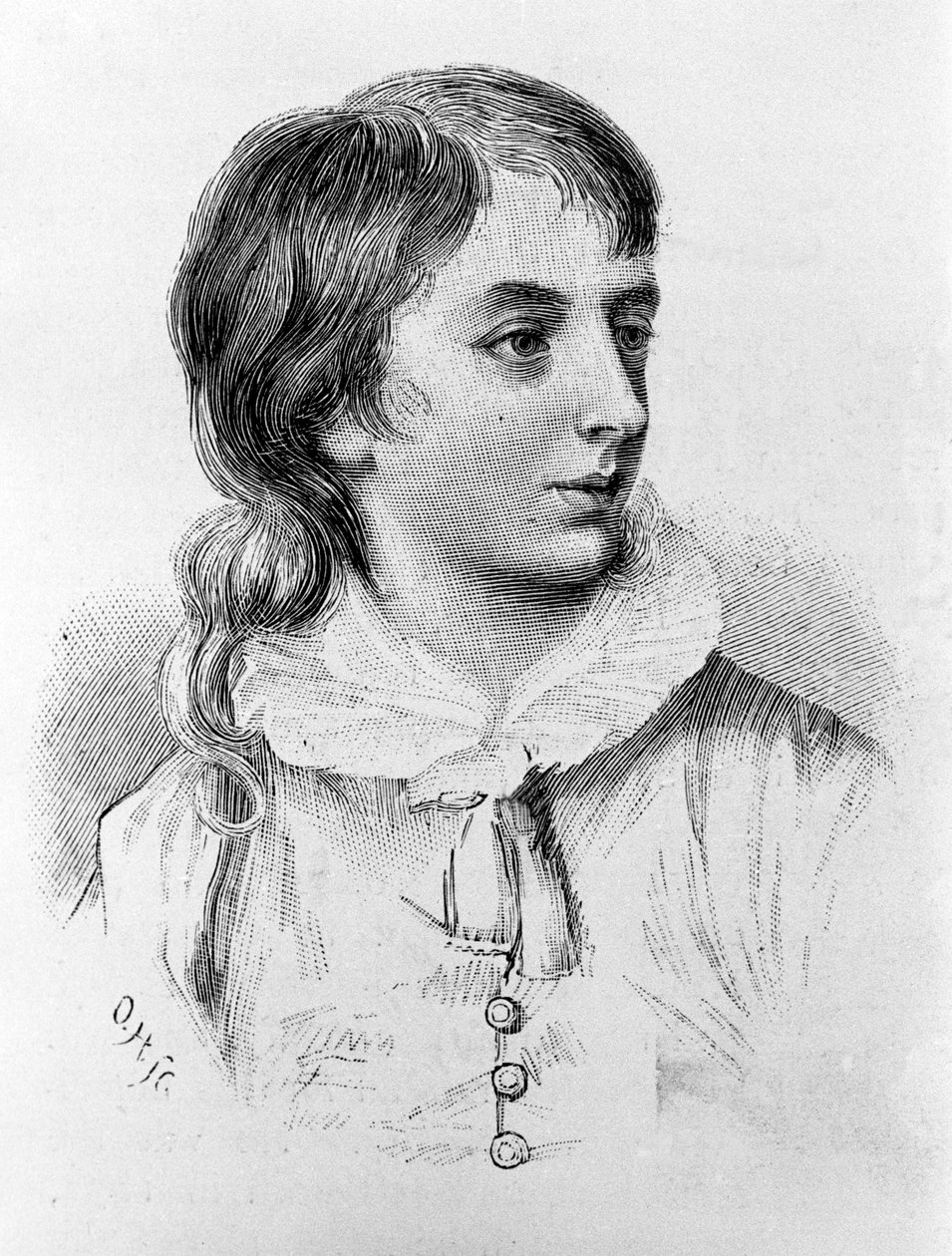 Portræt af Percy Bysshe Shelley (1782 - 1822) romantisk engelsk digter i en alder af tolv. Realiseret af hertugen af Montpensier. 1794 af Unknown artist