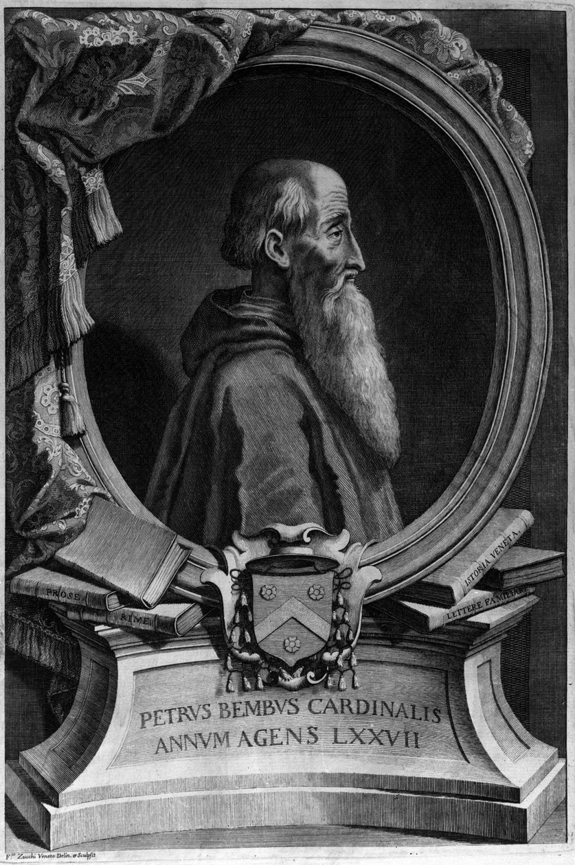 Portræt af Pietro Bembo (1470 - 1547), italiensk kardinal og humanist. af Unknown artist