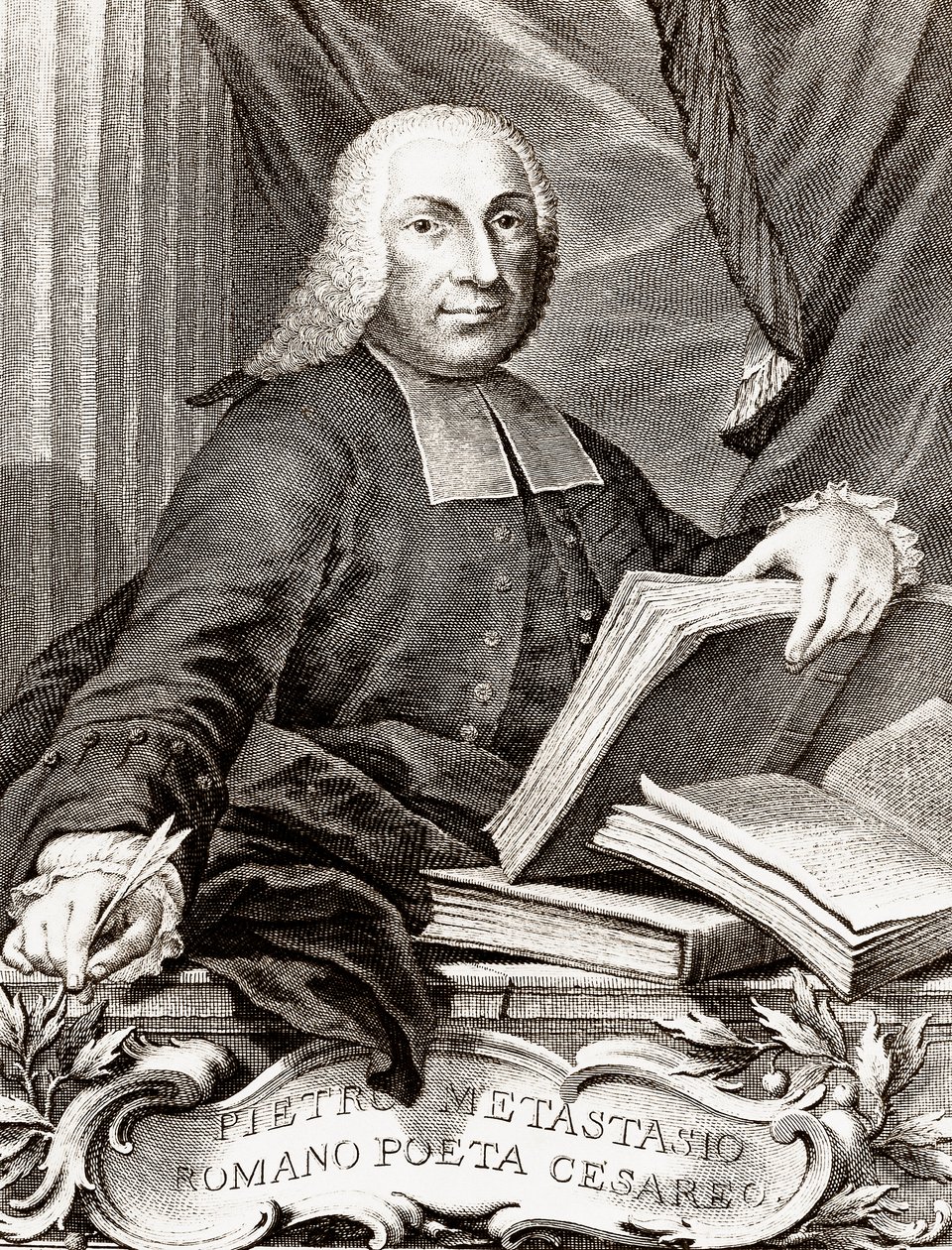 Portræt af Pietro Trapassi, kaldet Pietro Metastasio (Metastase) (1698-1782) italiensk digter og librettist af Unknown artist