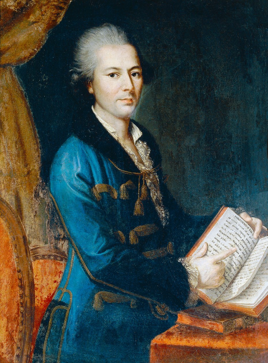 Portræt af Pietro Verri (1728-1797), italiensk forfatter, filosof og økonom, maleri af en ukendt kunstner fra det 18. århundrede af Unknown artist