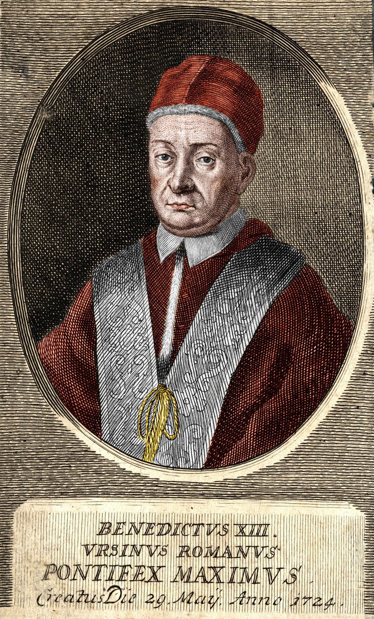 Portræt af pave Benedikt XIII (Vincenzo Maria Orsini) (1649 - 1730), 243. pave. af Unknown artist