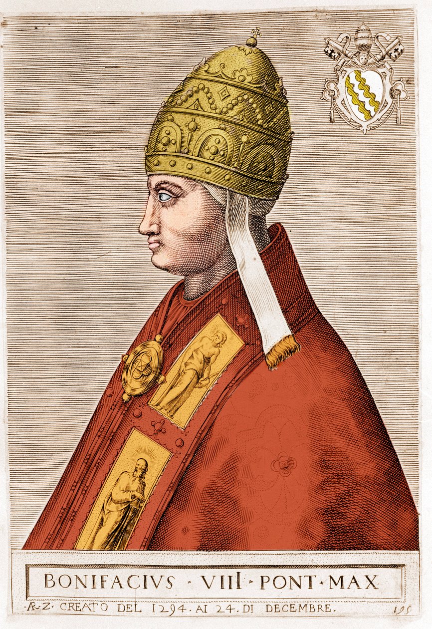 Portræt af pave Boniface VIII (Benedetto Caetani dit Boniface VIII af Unknown artist