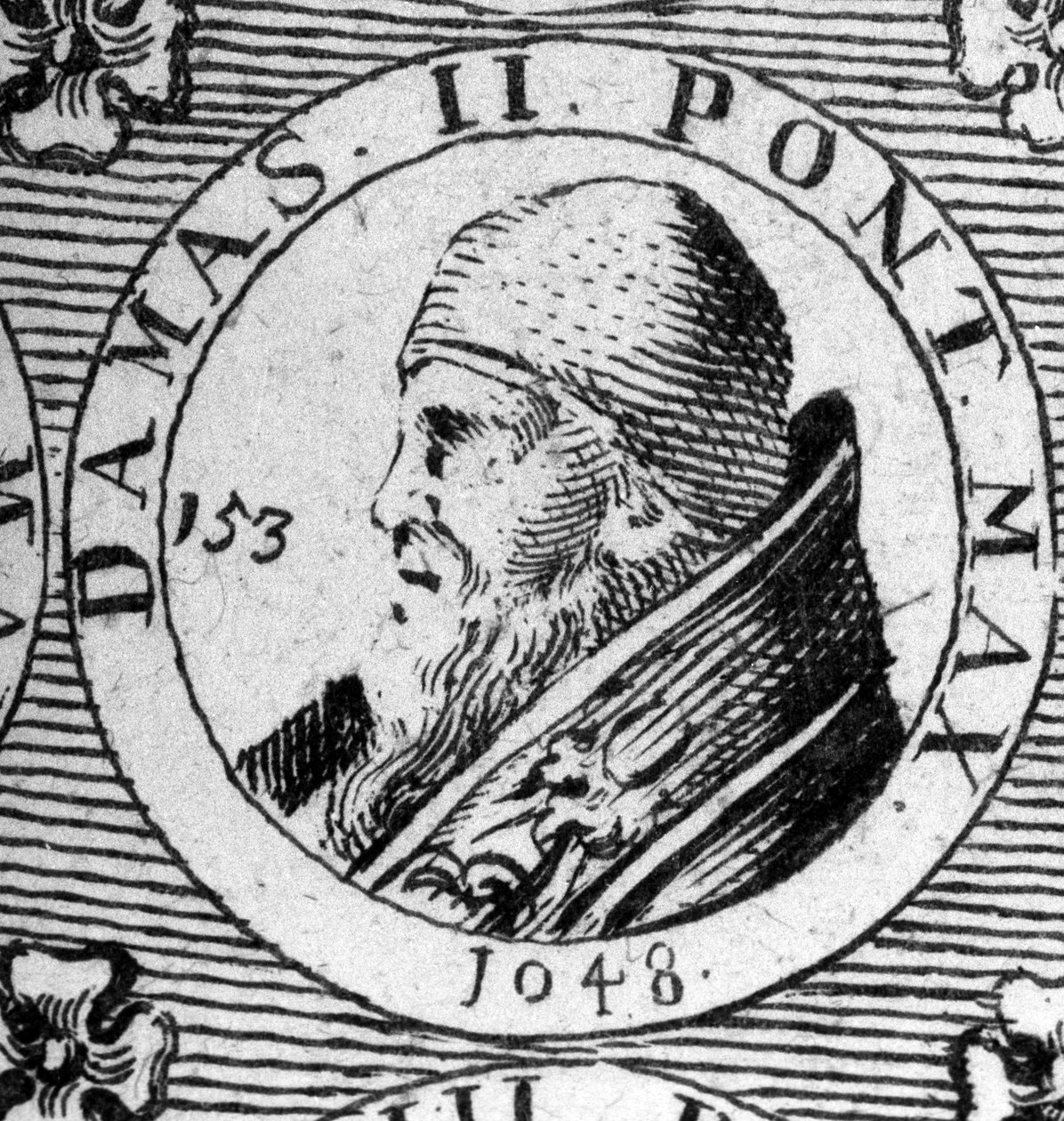 Portræt af pave Damaskus II (død 1048). af Unknown artist
