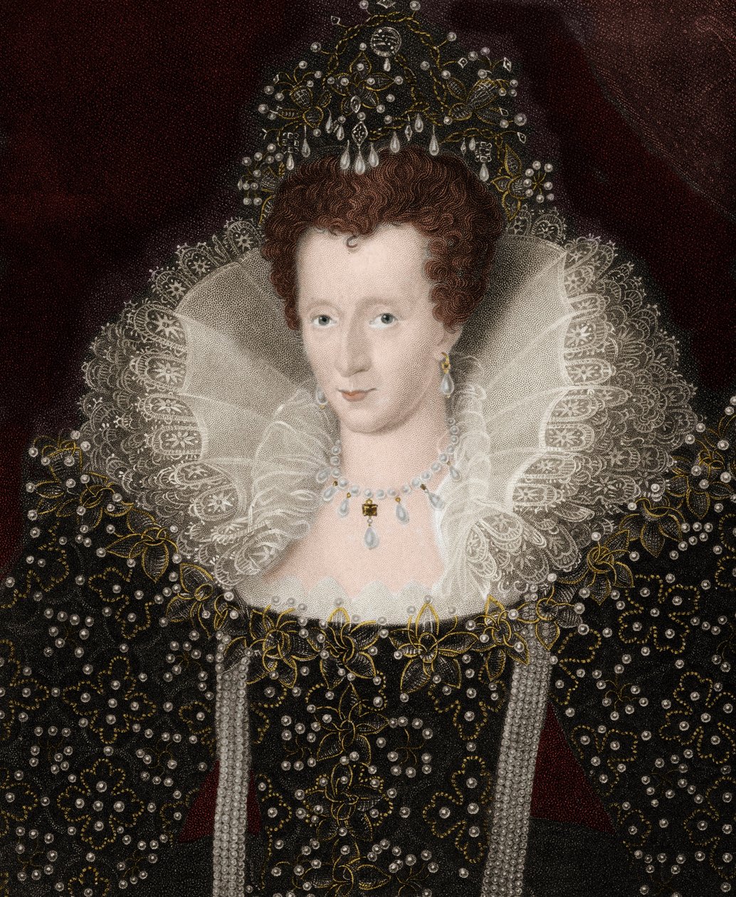 Portræt af dronning Elizabeth Iere (Elizabeth) af England (1533-1603) Elizabeth I af Unknown artist