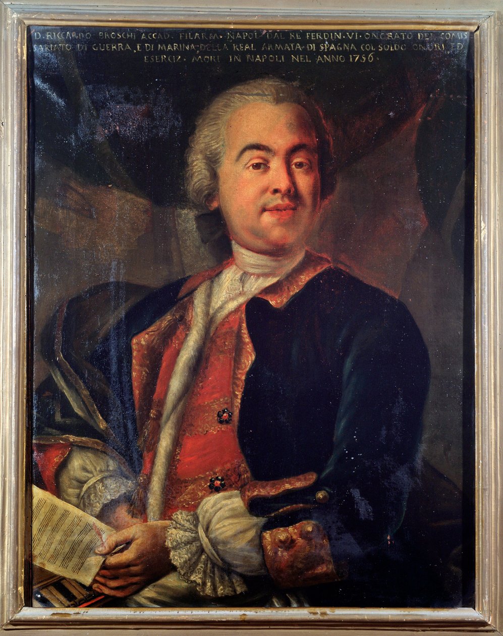 Portræt af Riccardo Broschi, italiensk komponist (maleri af Unknown artist