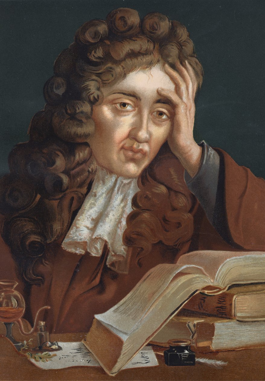 Portræt af Robert Boyle (1627 - 1691), irsk fysiker og kemiker. baseret på The Science and its Men af ​​Louis Figuier. Barcelona 1881 af Unknown artist