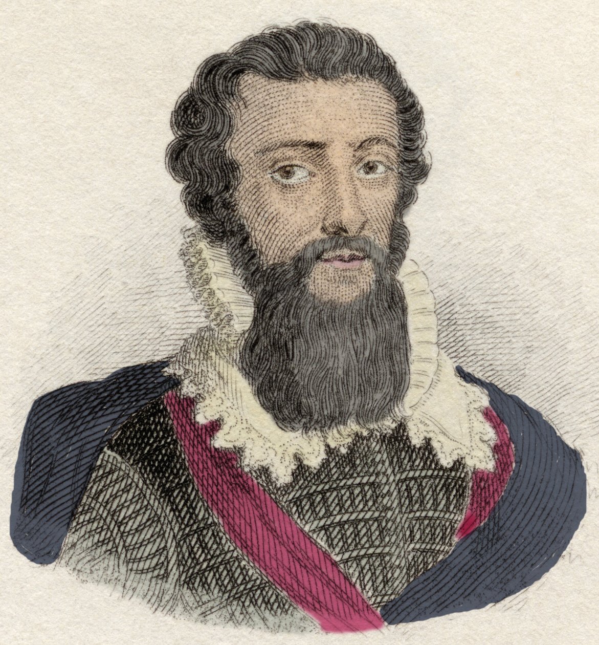 Portræt af Robert Devereux, greve af Essex (1566-1601) engelsk general, Elisabeth Ieres favorit. Indgravering af det 19. århundrede. af Unknown artist