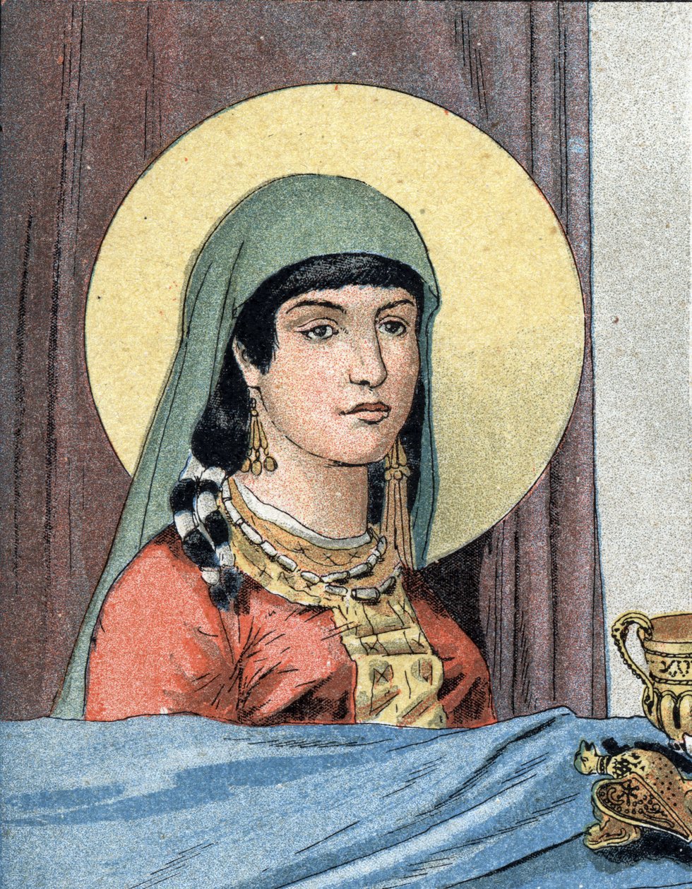 Portræt af den hellige Clotilde, frankernes dronning (v. 475-545), hustru til Clovis I. af Unknown artist