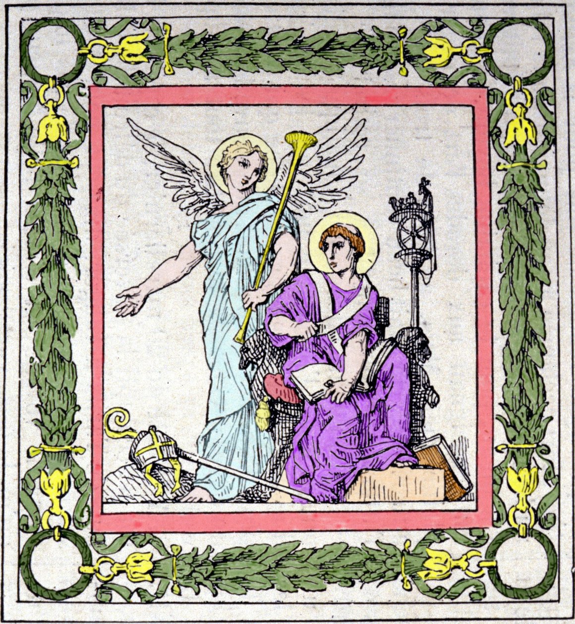 Portræt af Saint Gregory Bishop of Tours (538 - 594), der skriver Frankrigs historie. af Unknown artist