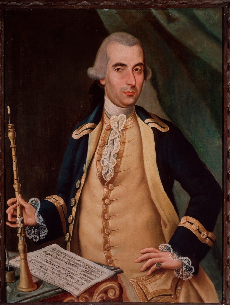 Portræt af Sante Aguilar (ca. 1734-1808) italiensk oboist Anonym maleri. Bologna Civic Bibliografisk museum fra det 18. århundrede af Unknown artist