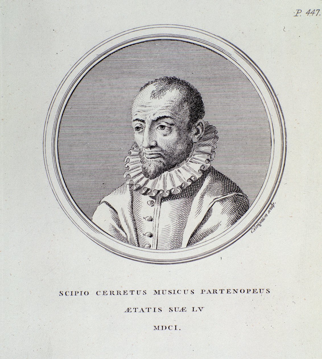 Portræt af Scipione Cerreto (gravering) af Unknown artist