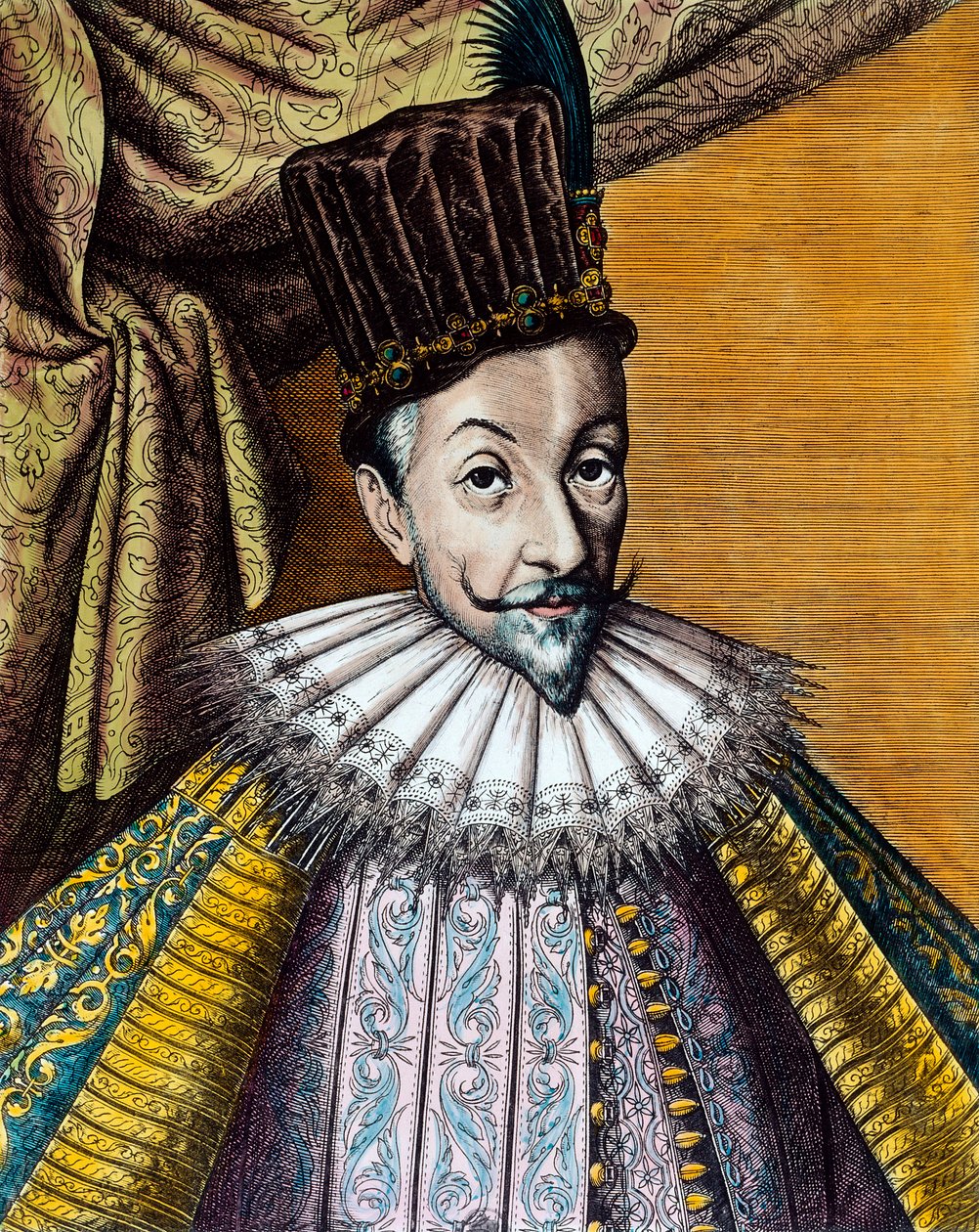 Portræt af Sigismond III Vasa (1566-1632), konge af Polen (1587-1632) og af Sverige (1592-1599). 1600-tals stik. Saml. Gå. af Unknown artist