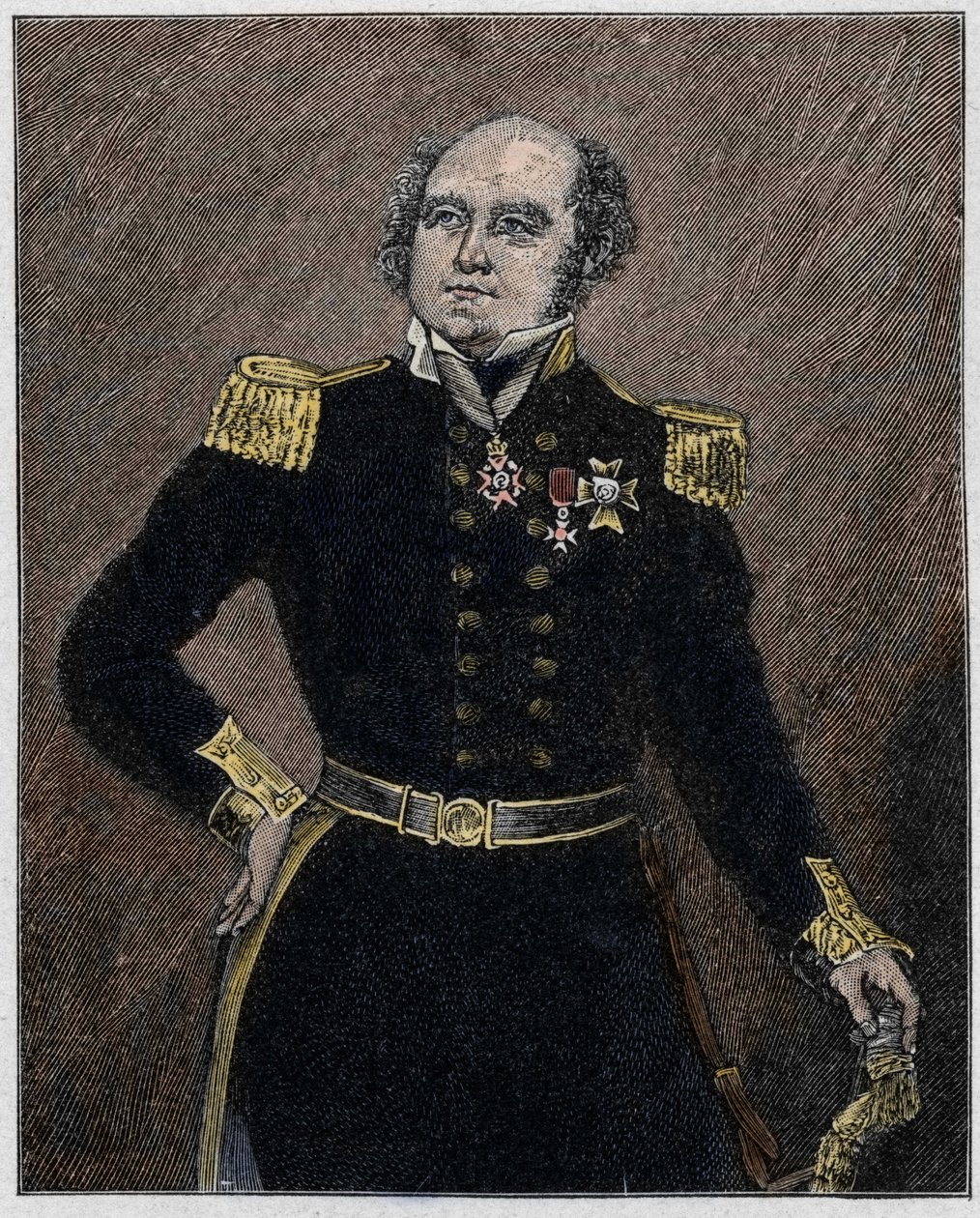 Portræt af Sir John Franklin (1786-1847) søofficer og britisk opdagelsesrejsende. af Unknown artist