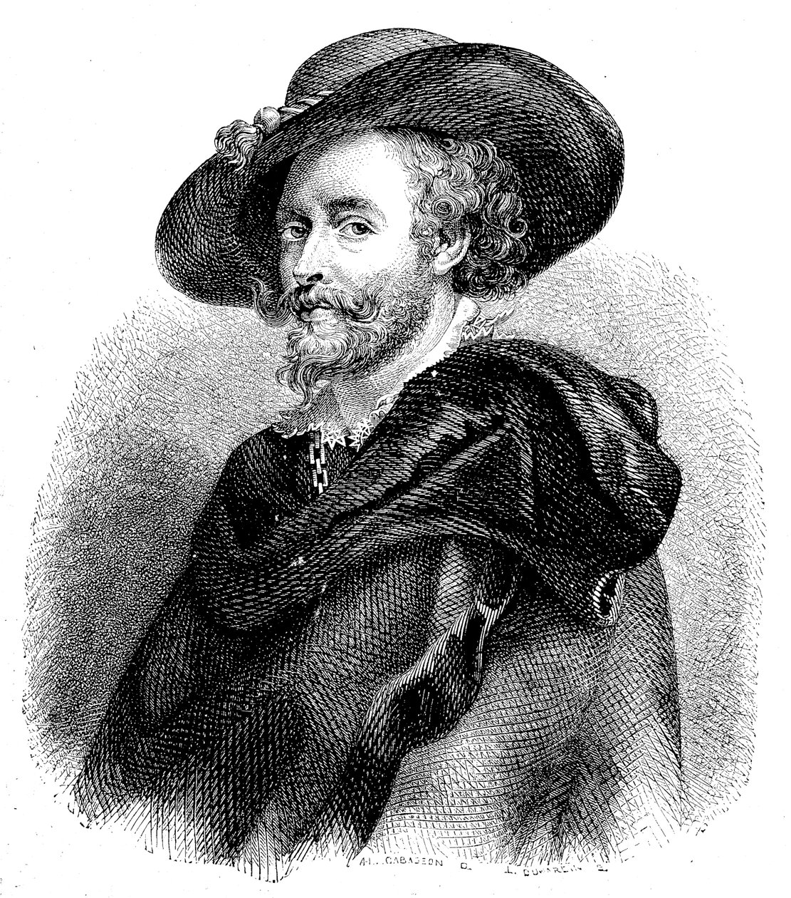 Portræt af Sir Peter Paul Rubens (1577-1640) (kobberstik) af Unknown artist