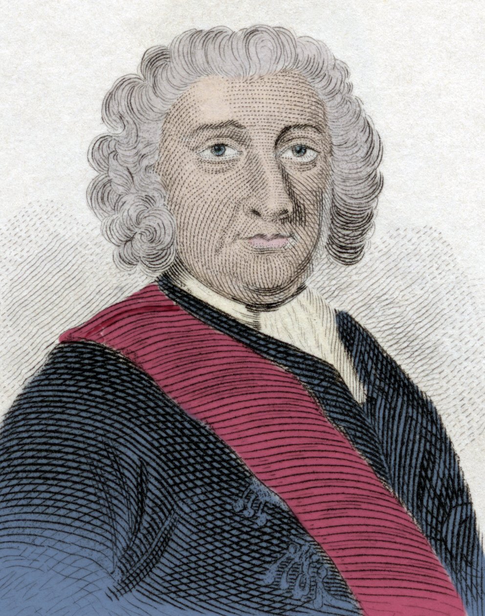 Portræt af Sir Peter Warren (1703-1752), engelsk admiral. af Unknown artist