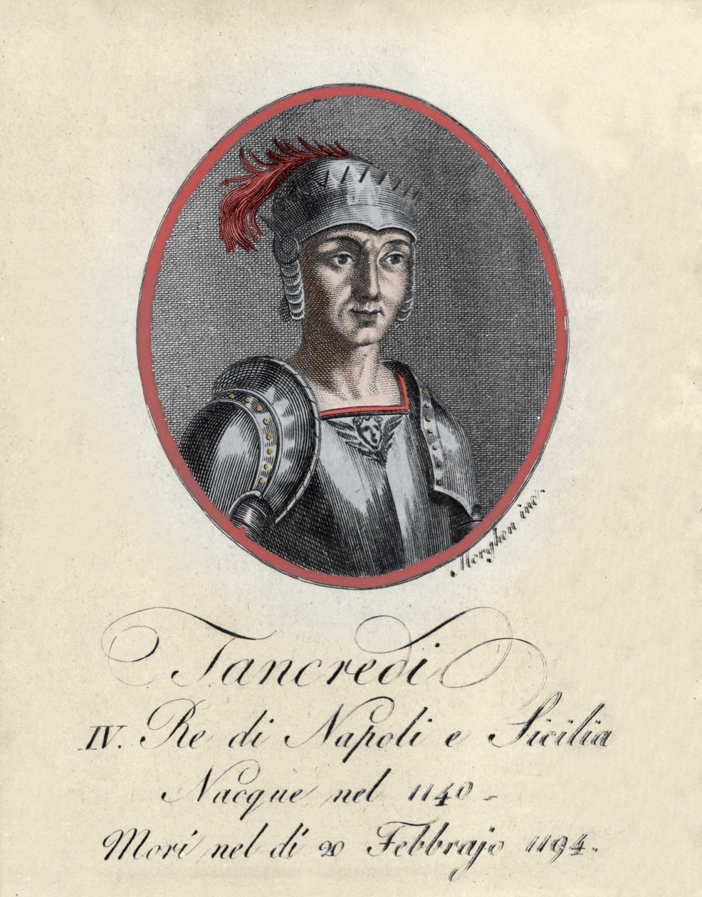 Portræt af Tancredi de Lecce (Tancredi) konge af Sicilien og Napoli (1140-1194). af Unknown artist