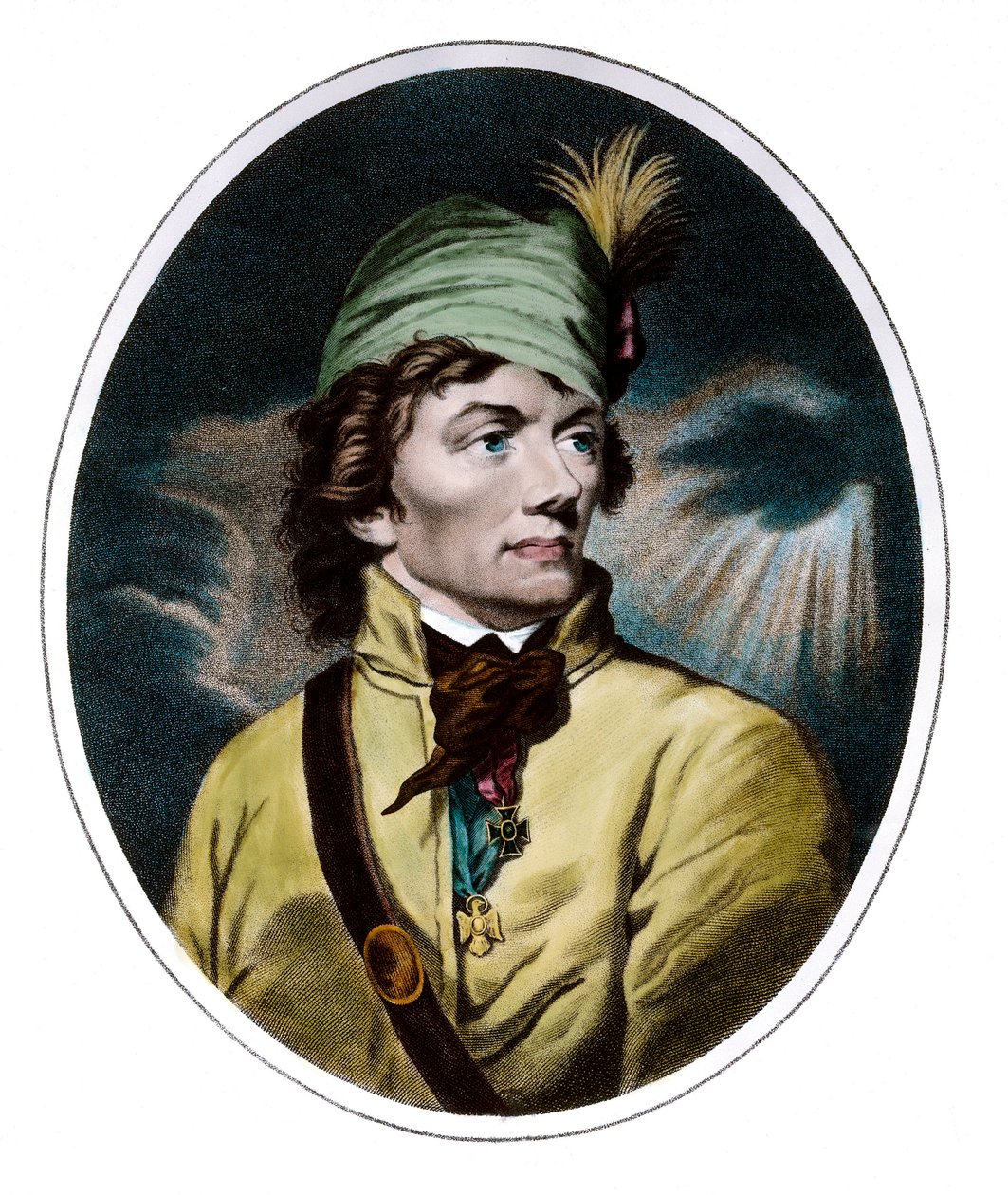Portræt af Thaddeus (Tadeusz) Kosciuszko (Kosciusko) (1746 - 1817) general og polske helte. Stik af det 18. århundrede. Privat samling. af Unknown artist