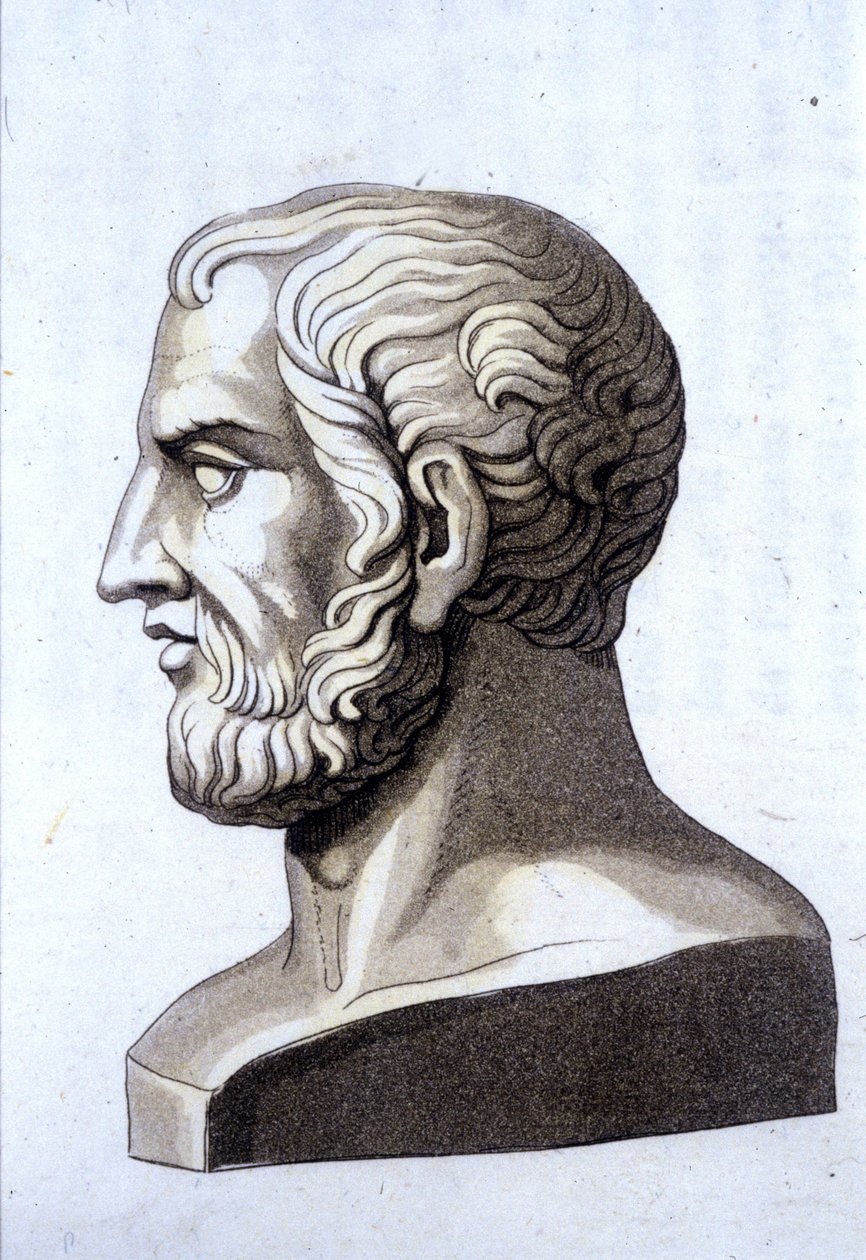 Portræt af Theophraste (372 f.Kr.-287 f.Kr.), græsk filosof. af Unknown artist