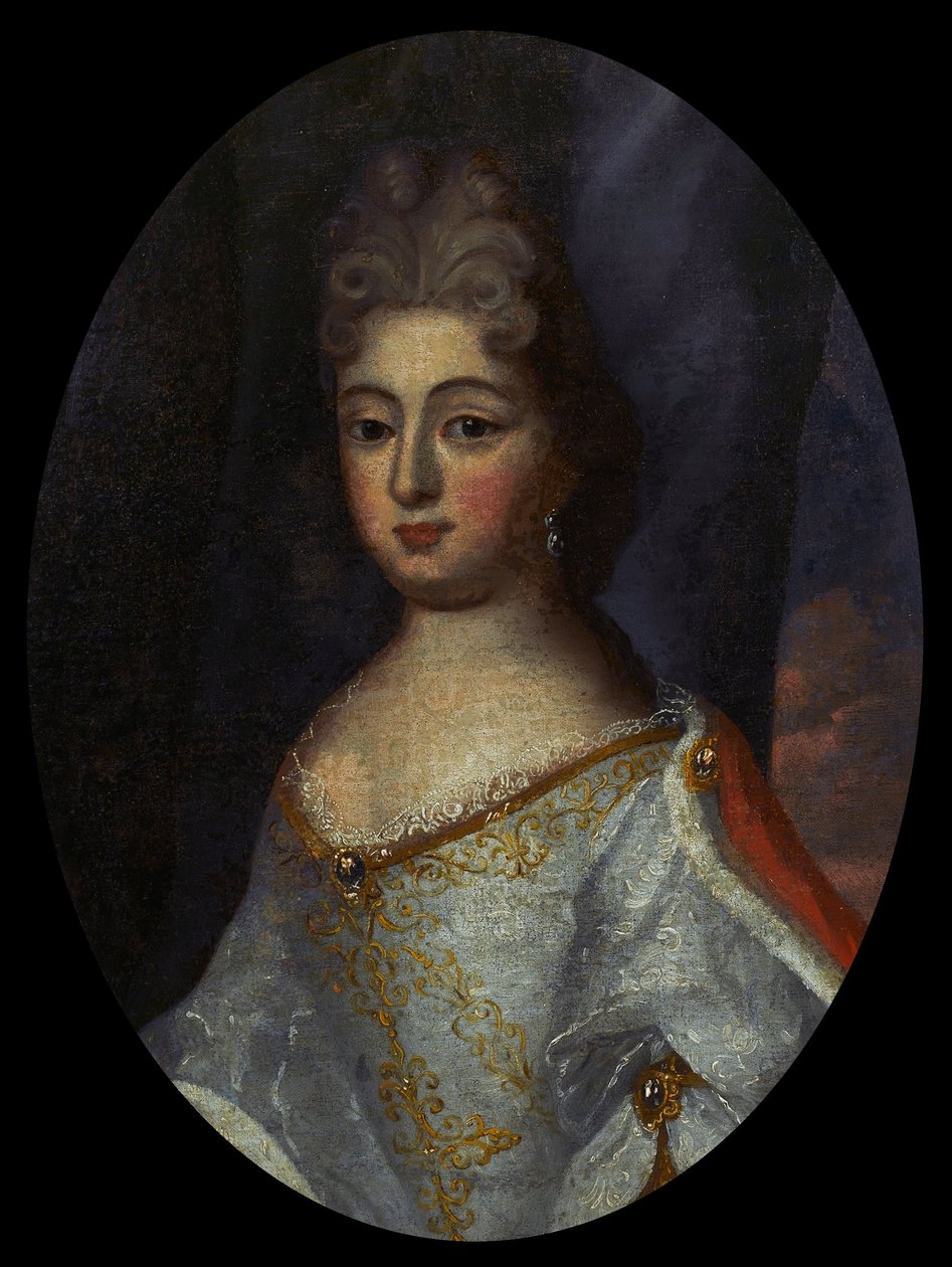 Portræt af Theresa Kunegunda Sobieska (1676-1730) (Therese Cunégonde Sobieska) - Anonym - Slutningen af det 17. årh. - Olie på lærred - 47x38 - Wilanow Palace Museum af Unknown artist