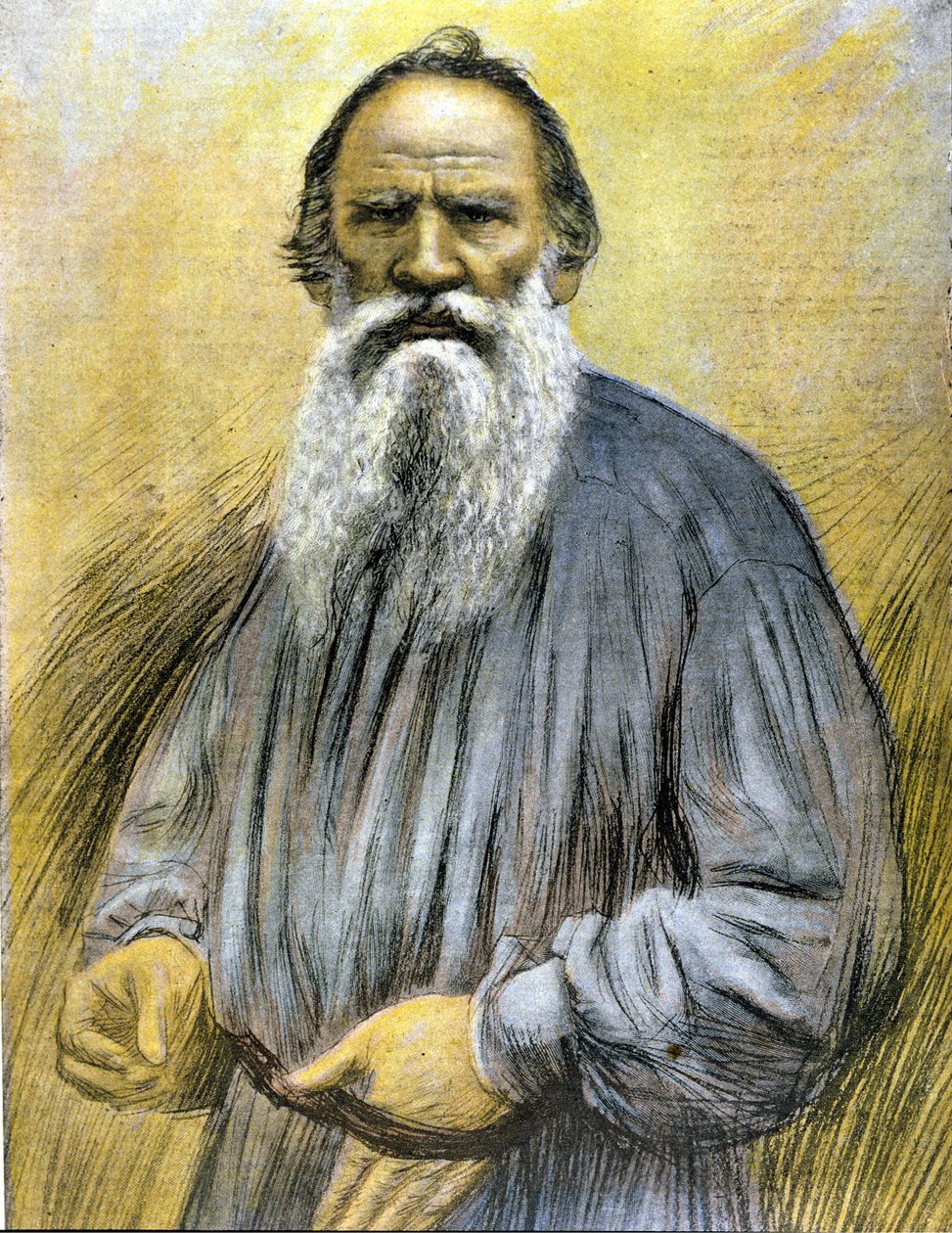 Portræt af Tolstoj. Gravering sidst i 1800-tallet. af Unknown artist