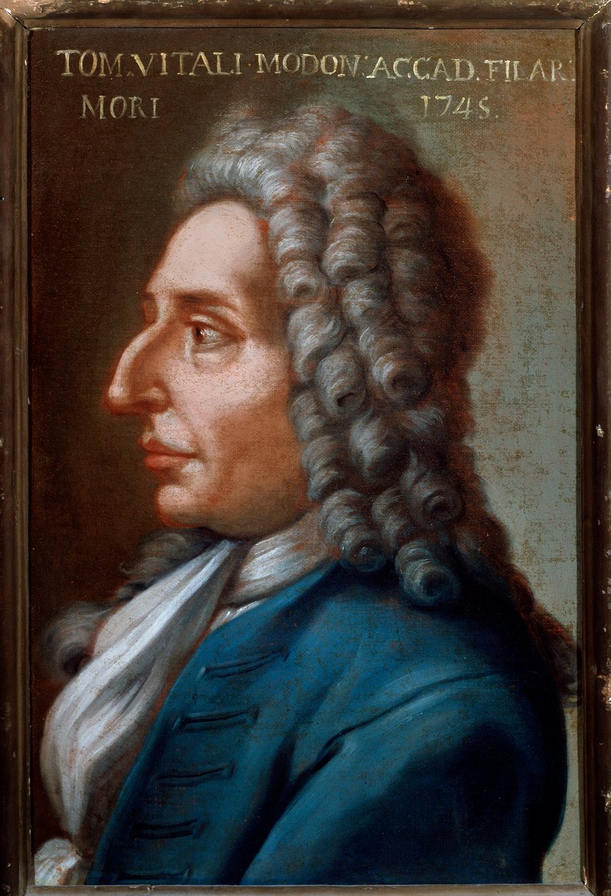 Portræt af Tommaso Antonio Vitali Modoni (1663-1745) italiensk komponist og violinist Anonym maleri. 1700-tallet. Bologna, Civic Museum Museum af Unknown artist