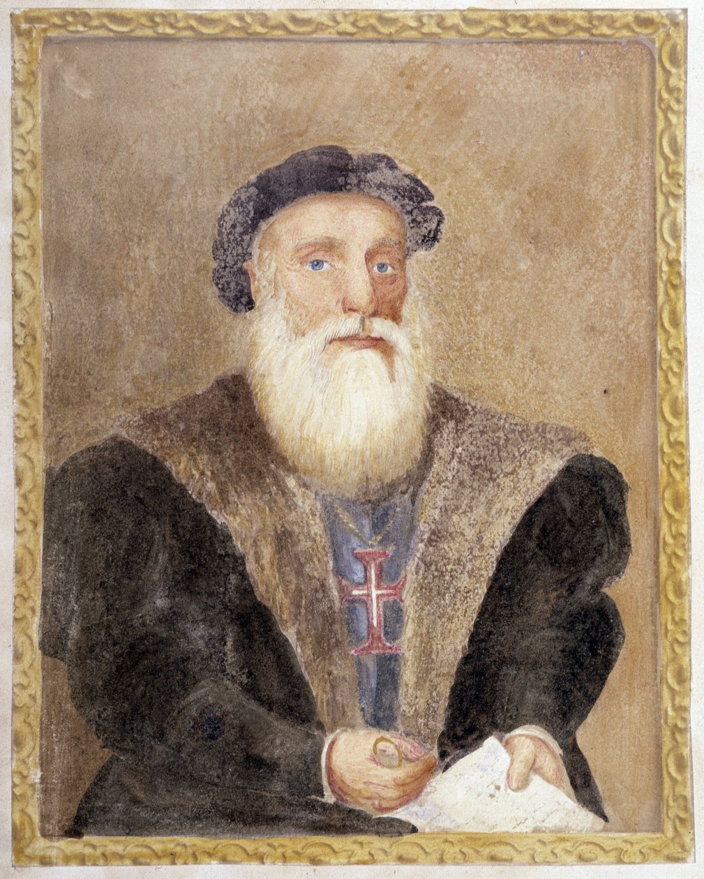 Portræt af Vasco de Gama - i "" Prins Henri af Portugals liv med tilnavnet Søfareren"" af Richard Henri Major af Unknown artist