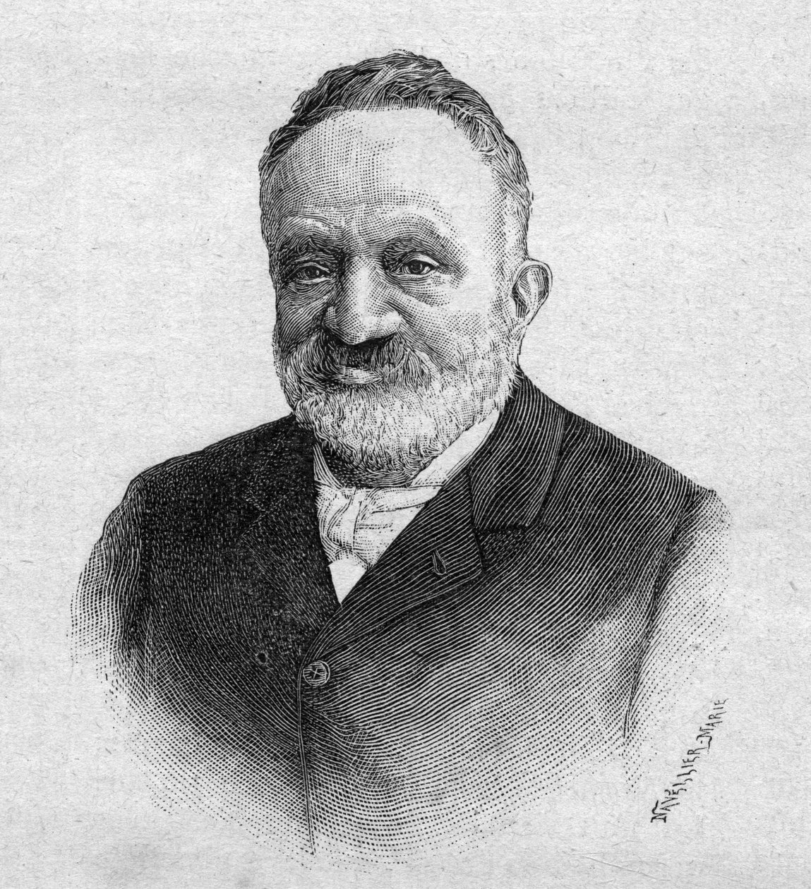 Portræt af Wilfrid de Fonvielle 1824-1914 fransk journalist og aeronaute - gravering af 1893 af Unknown artist