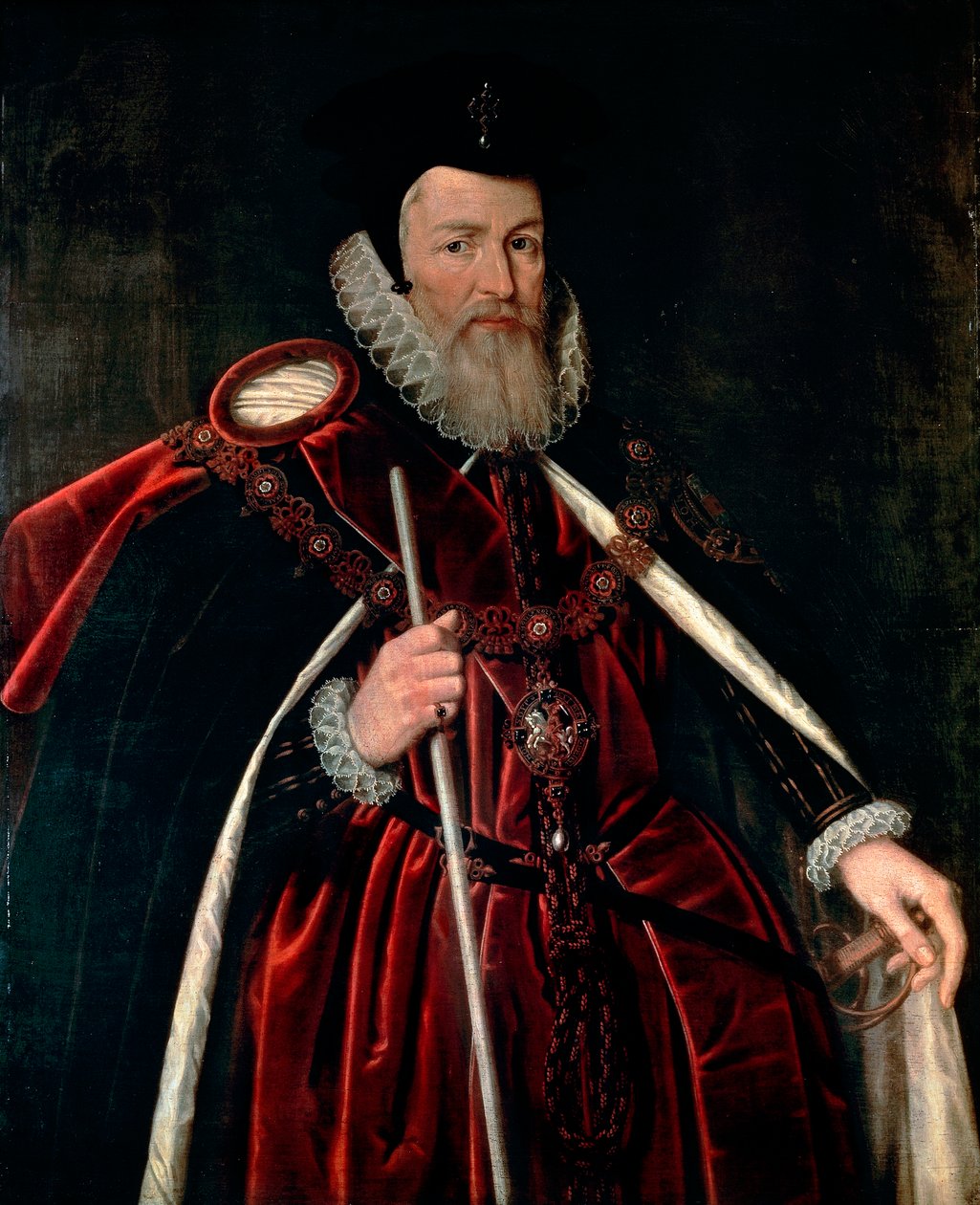 Portræt af William Cecil Baron Burghley af Unknown artist