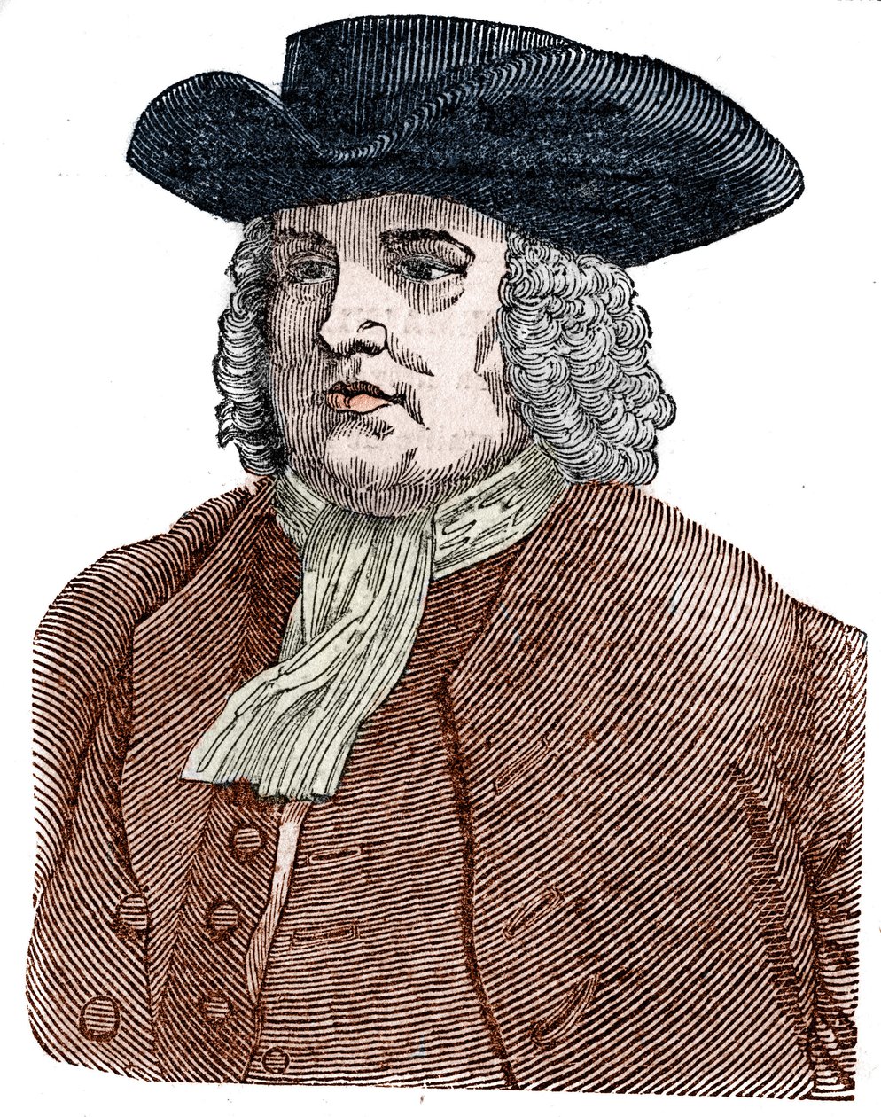 Portræt af William Penn (1644-1718) Grundlægger af Pennsylvania. Engelsk religiøs reformator og klummeskribent. af Unknown artist