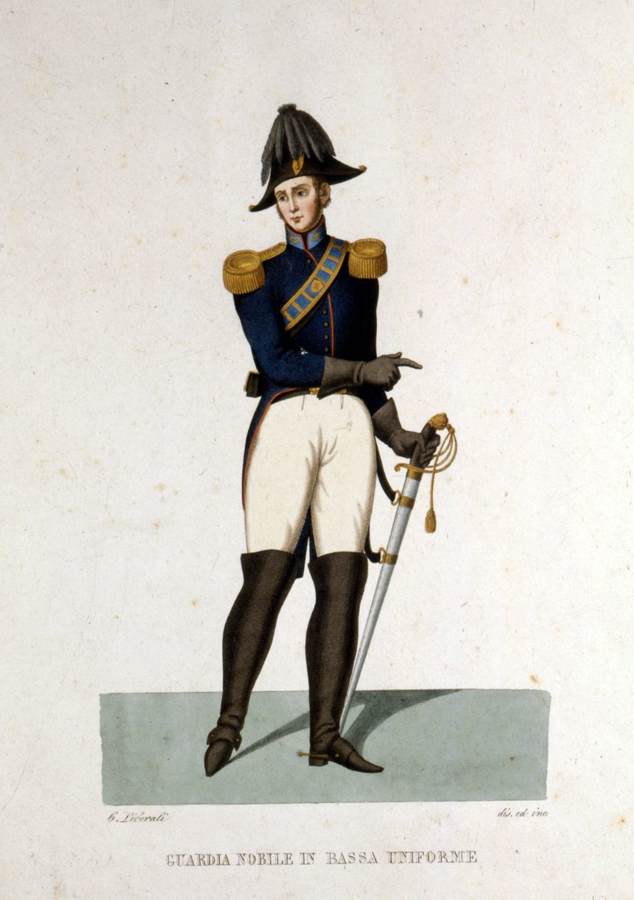 Portræt af et medlem af Vatikanstatens adelige garde. af Unknown artist