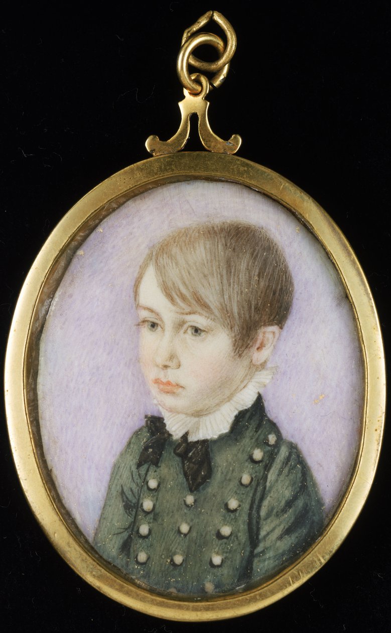 Portræt af en ung dreng, som man tidligere troede var Horatio Nelson, ca. 1810 (akvarel, elfenben, papir) af Unknown artist