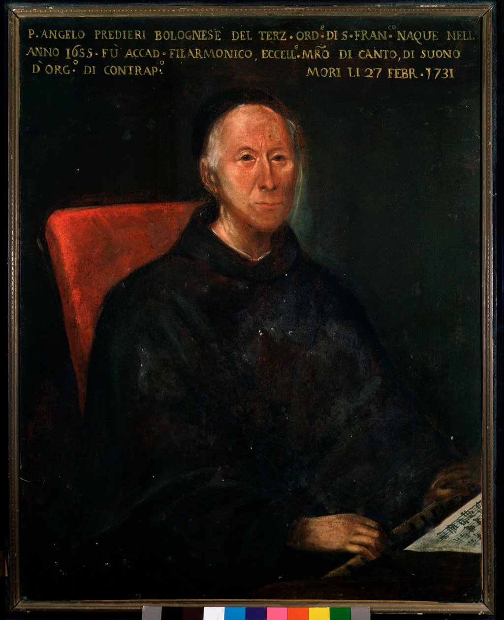 Portræt af far Angelo Tommaso Predieri (1655-1731) italiensk komponist og lærer Anonym maleri. 1700-tallets Bologna, civico museo musicale af Unknown artist