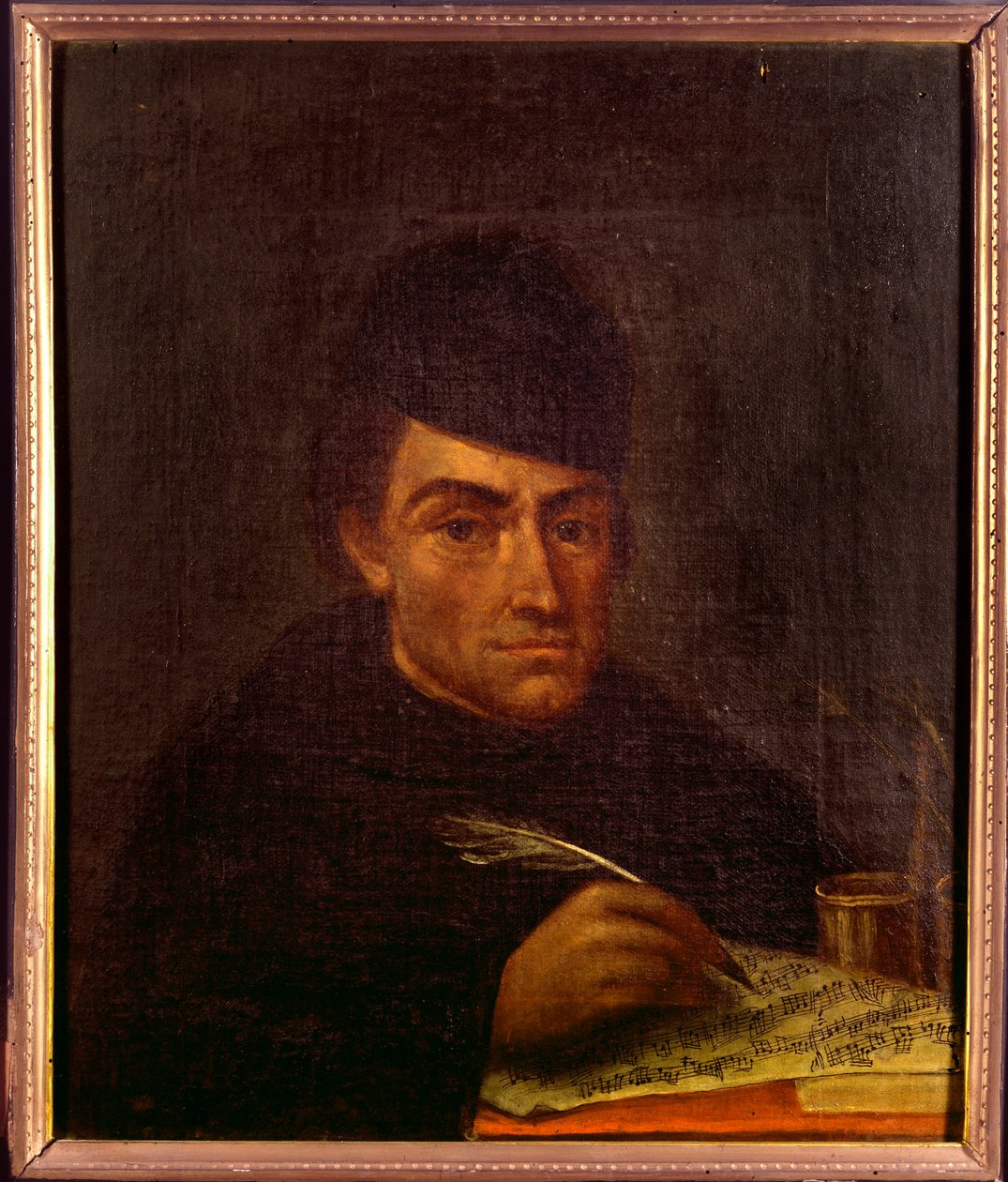 Portræt af far Francesco Antonio Calegari, italiensk barokmusikteoretiker, komponist og præst (maleri af Unknown artist
