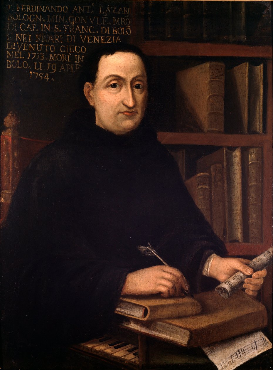 Portræt af den italienske komponist Ferdinando Antonio Lazari (1678-1754) Anonymt maleri. 1700-tallet. Bologna, Civic Museum Bibliografisk Museum af Unknown artist