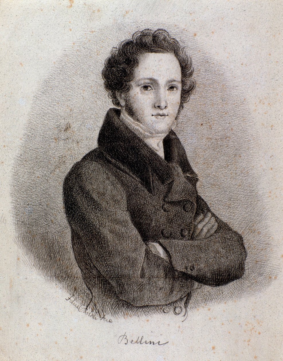 Portræt af den italienske komponist Vincenzo Bellini (stik. 1800-tallet) af Unknown artist