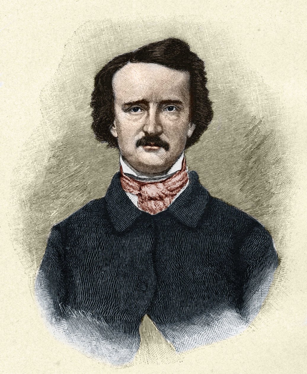 Portræt af den amerikanske forfatter Edgar Allan Poe (1809 - 1849). af Unknown artist