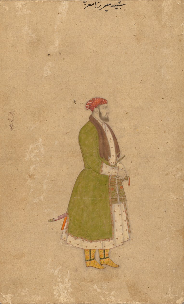 Portræt af hofmanden Mirza Muizz af Unknown artist