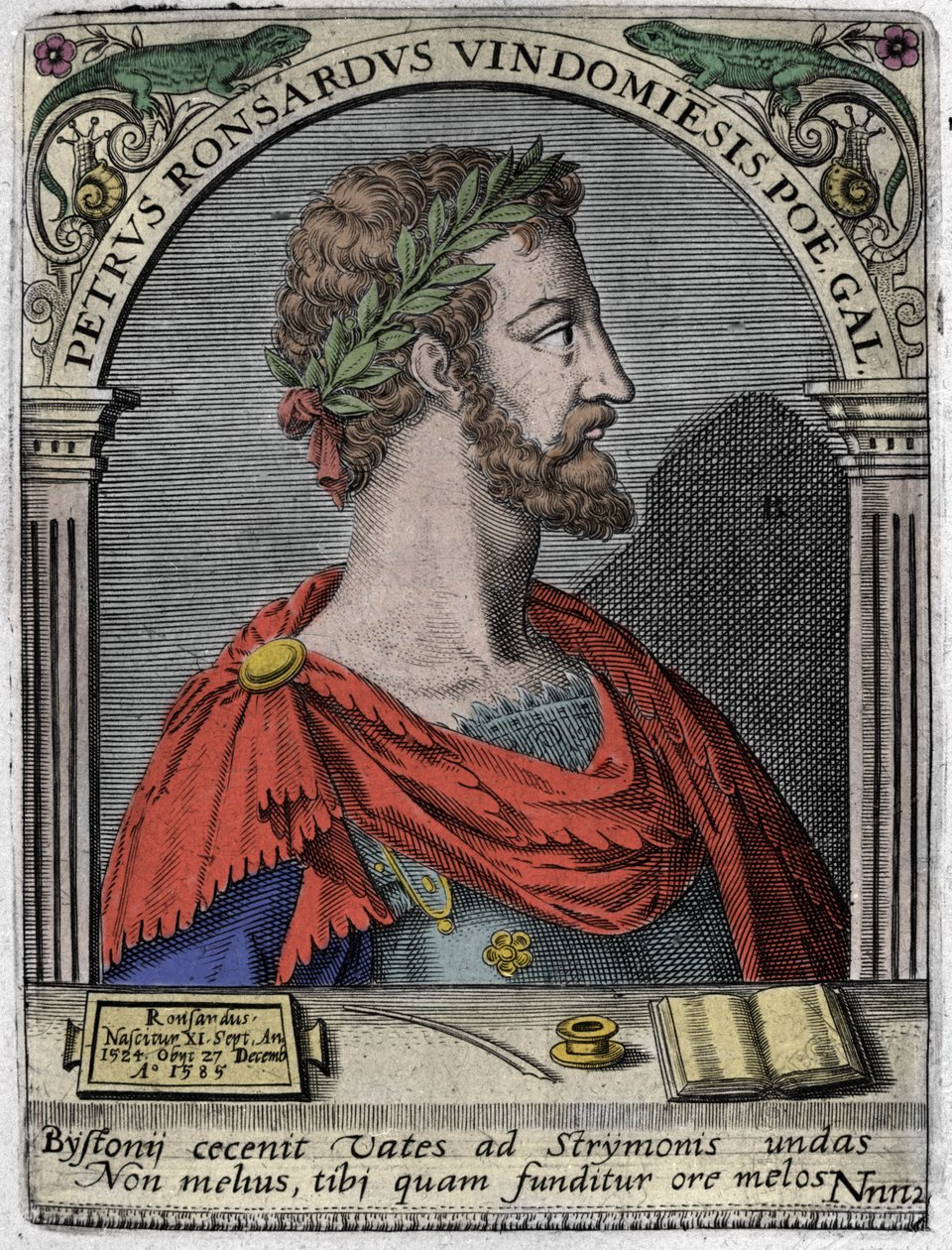 Portræt af den franske digter Pierre de Ronsard (1524-1585). af Unknown artist