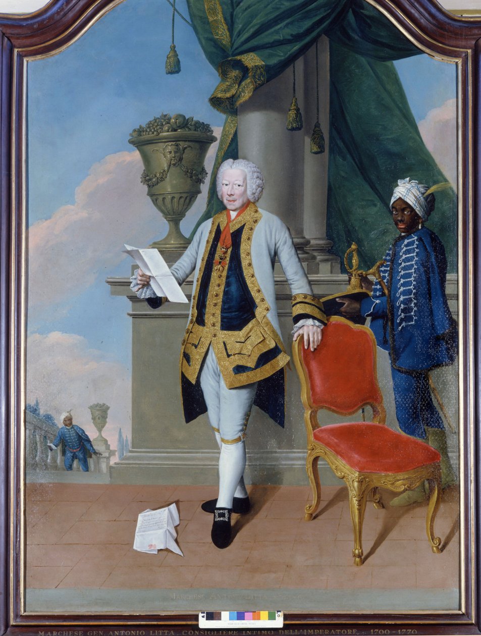 Portræt af markis Antonio Litta (1700 - 1770), intim rådgiver for kejseren. Anonymt maleri. Privat Coll. Milano af Unknown artist