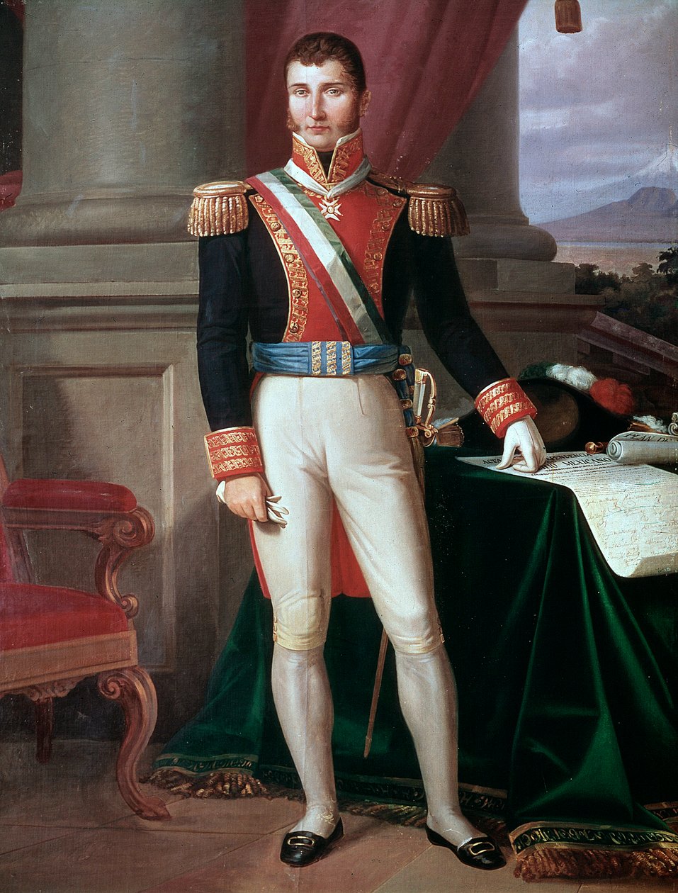 Portræt af den mexicanske kejser Agustin Iturbide (1783-1824) Anonymt maleri, ca. 1821 National Historical Museum, Chateau de Chapultepec Mexico af Unknown artist