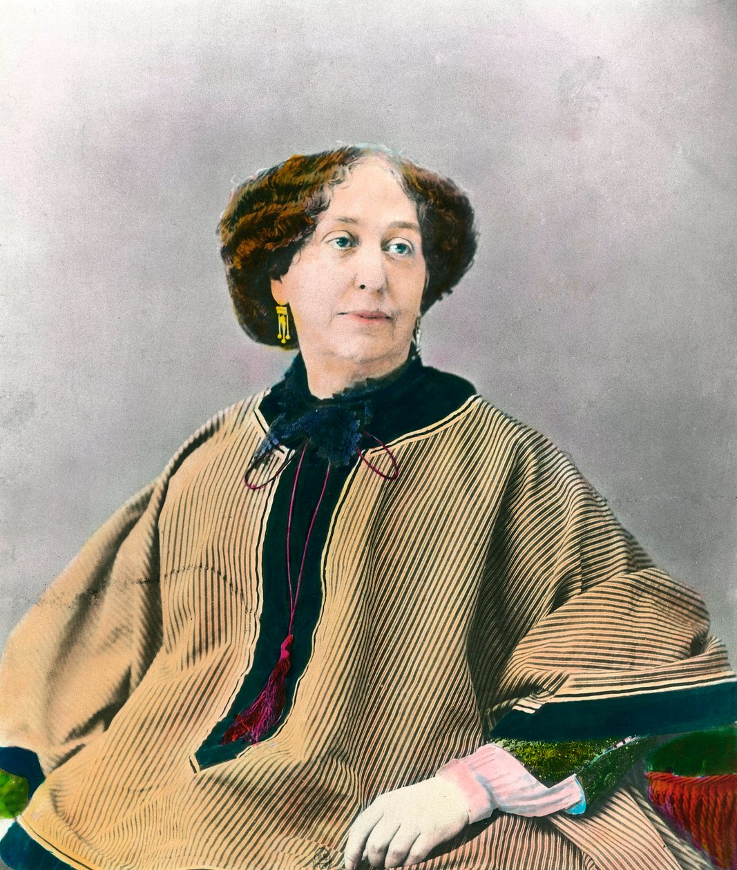 Portræt af forfatteren George Sand (1804-1876) Aurore Dupin, baronesse Dudevant af Unknown artist